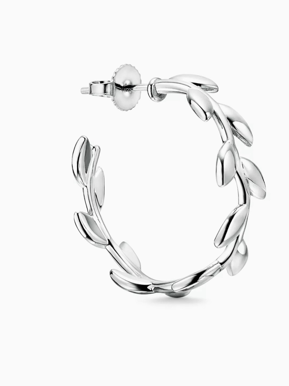 Tiffany & Co Paloma Picasso Olive Leaf Hoop Earrings Silver 925 Never Worn
